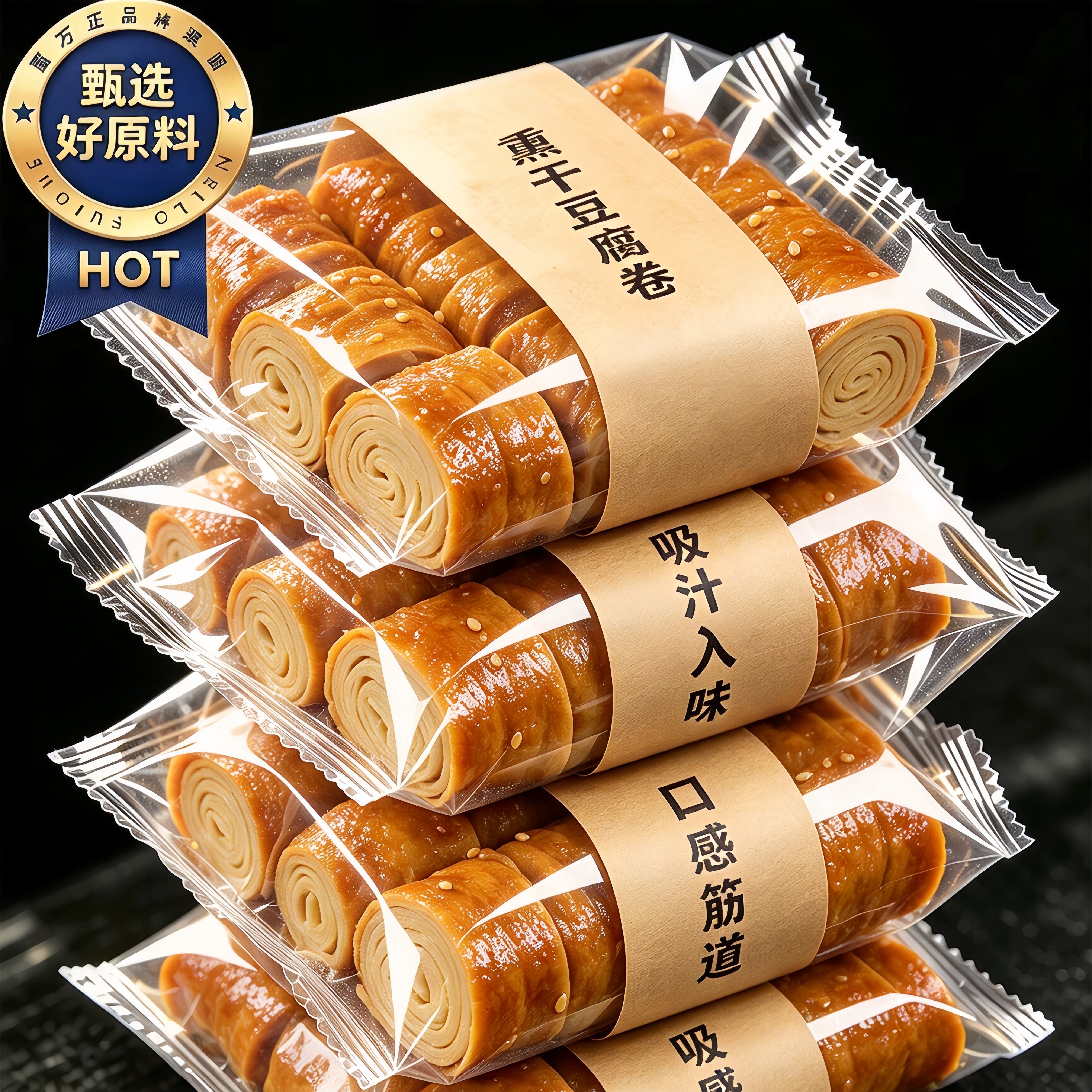 正宗五香熏干豆腐卷东北特产豆制品鸡汁豆腐卷千张锦州豆皮卷熟食