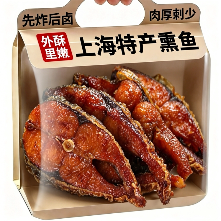 【老字号】上海特产熏鱼开袋即食熟食酥鱼干块苏式爆鱼排卤味零食