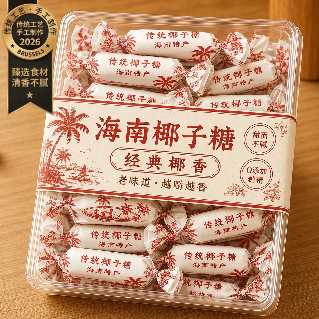 传统特浓椰子糖官方旗舰店正宗海南特产椰奶糖水果糖喜糖年货糖果