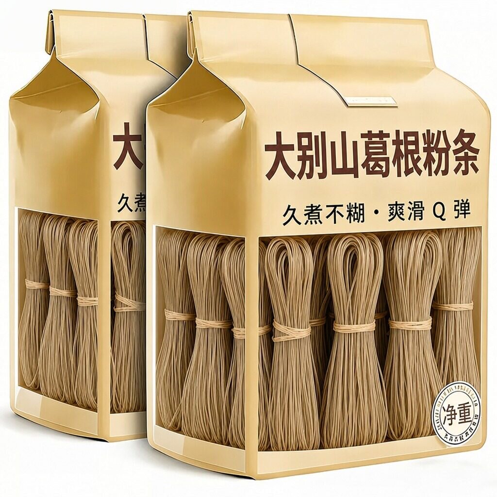 纯天然大别山葛根粉条劲道爽滑手工野生无胶无明矾正品官方旗舰店