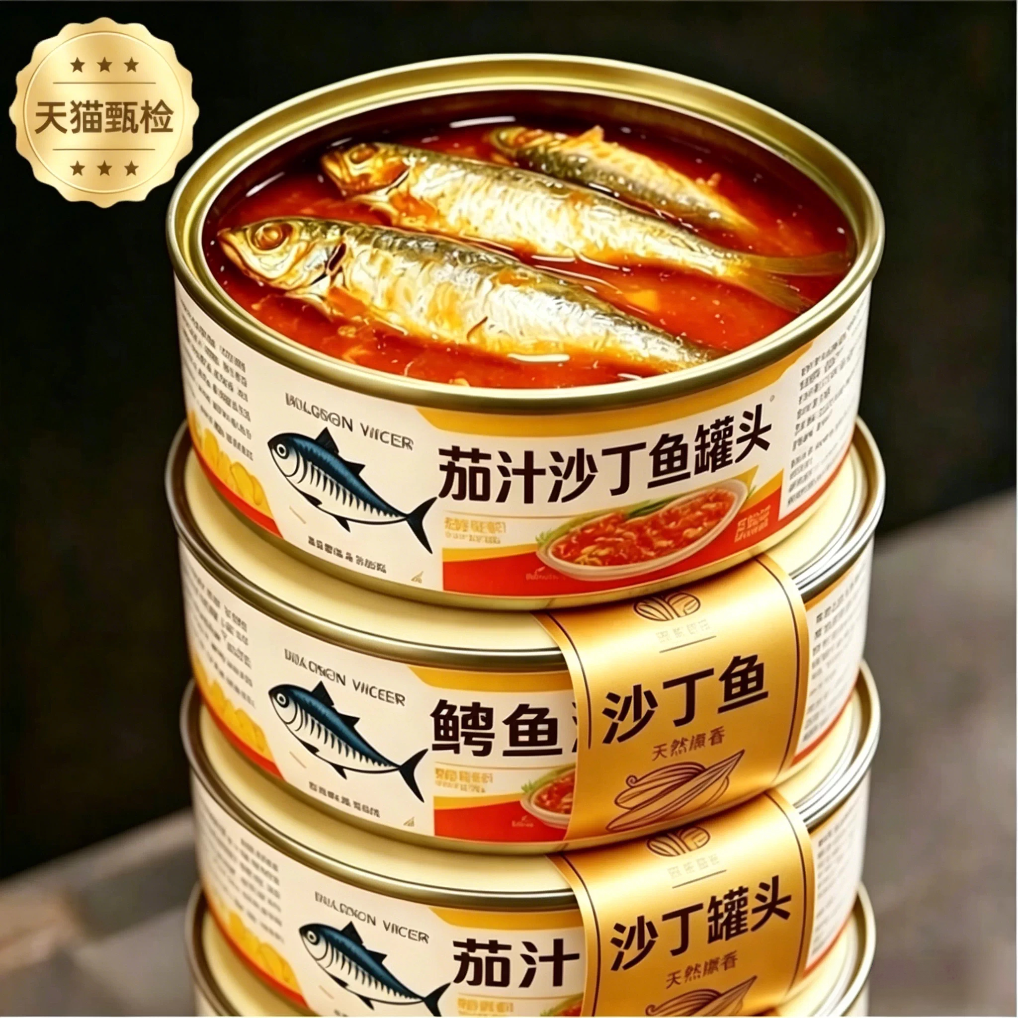 茄汁沙丁鱼罐头即食沙丁鱼海鲜青鱼肉鲅鱼番茄大连特产官方旗舰店