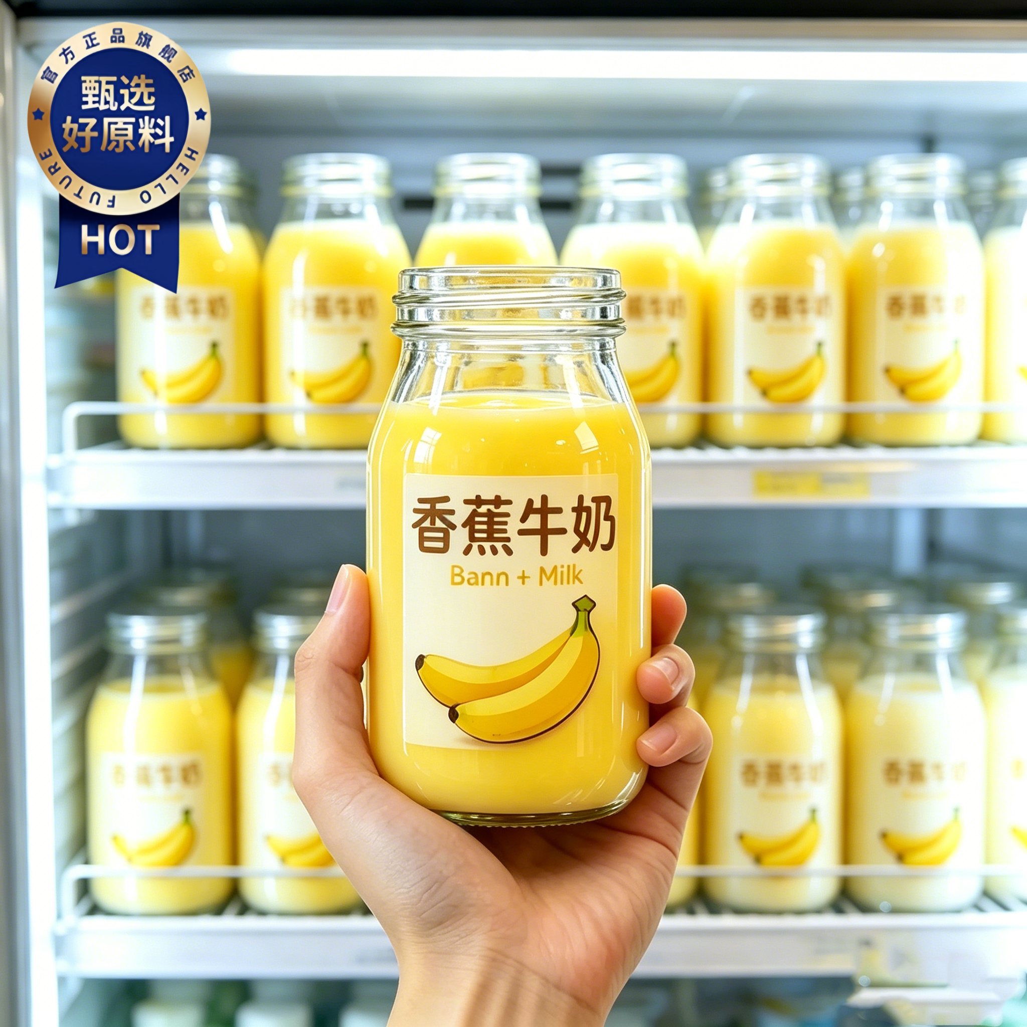 香蕉牛奶0蔗糖低脂肪减专用肥代餐饱腹0糖低脂牛奶官方旗舰店正品