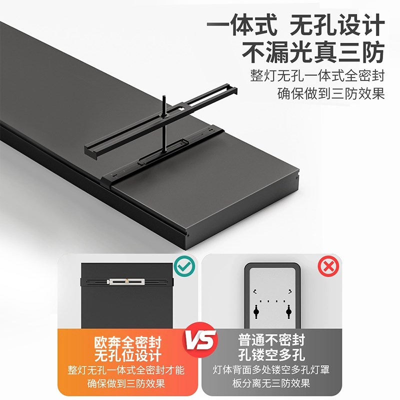 超亮吊顶方通健身房条形灯工业风商用吸顶日办公灯lYed长条灯
