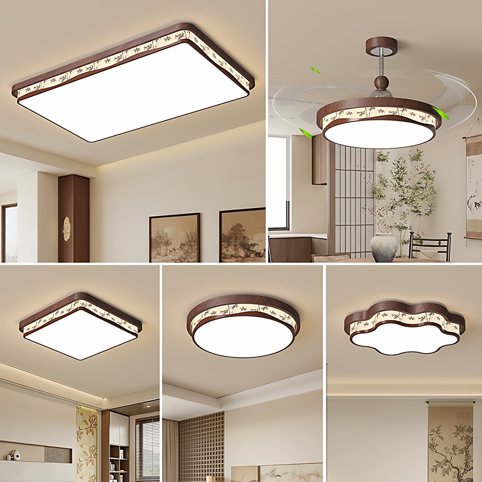 2026新款中古风客厅吸顶灯简约大气实木布艺餐厅吊扇卧室护眼灯具,家装灯饰光源,客厅吸顶灯,淘宝优惠券,粉丝福利购,淘宝优惠卷