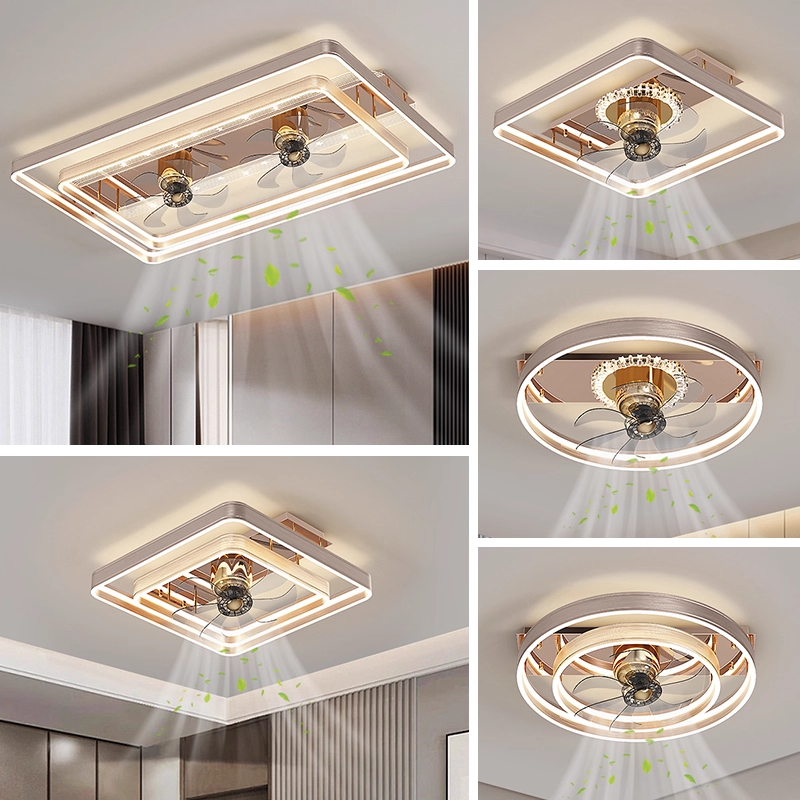 2025新款客厅吊扇灯现代简约饭厅卧室全光谱静音电风扇吸顶灯护眼