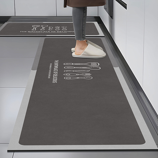 硅藻泥厨房地垫防滑防油可擦免洗吸水垫耐脏门口脚垫防水专用地毯