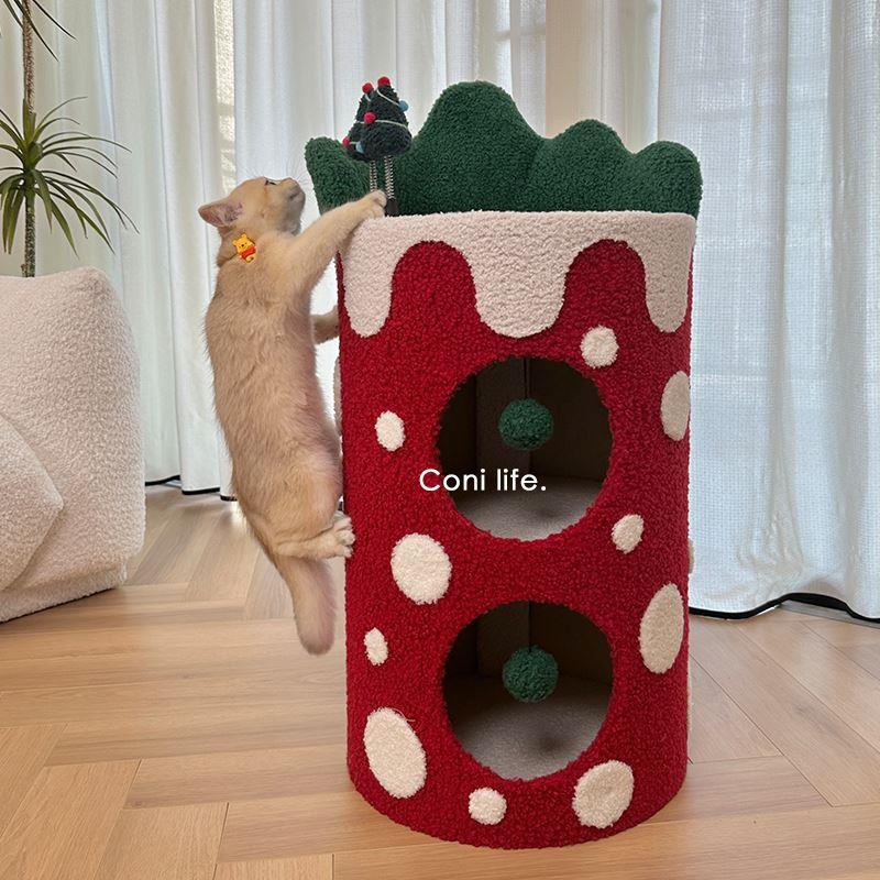 Coni life雪桶猫窝猫树一体双层猫咪别墅猫屋冬季保暖封闭式猫架