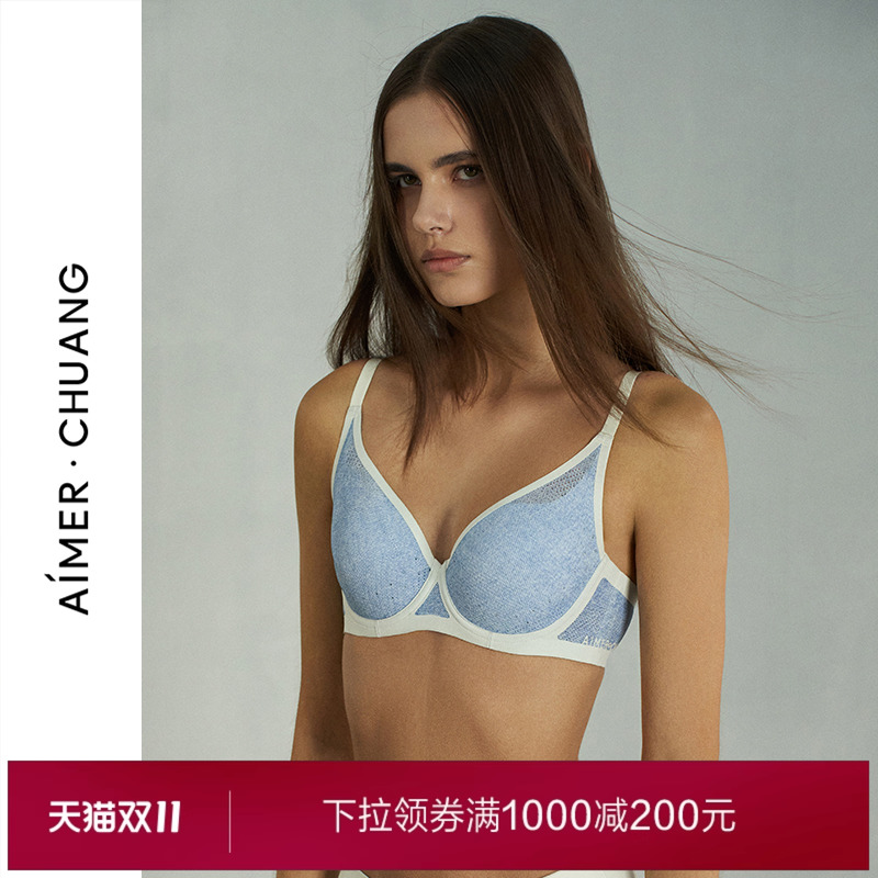 AIMER CHUANG/爱慕创明动4薄杯大胸显小洞洞文胸CA111161