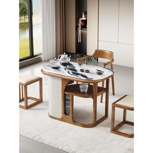 新中国风茶几和椅子组合实木简单现代新无障碍豪华小公寓1米小家