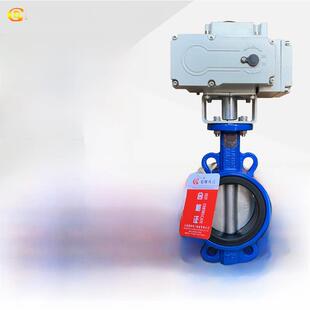 电动法兰蝶阀D941X-16Q通风水阀衬氟对夹Dn100不锈钢220V防爆调节