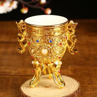 金瓯永固杯摆件奢华覆古铜器家居桌面饰品客厅创意酒杯商务礼品