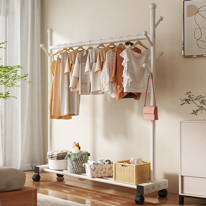速发简易挂衣架落地折室内家用卧叠晾衣服架子客厅移动房间小型衣