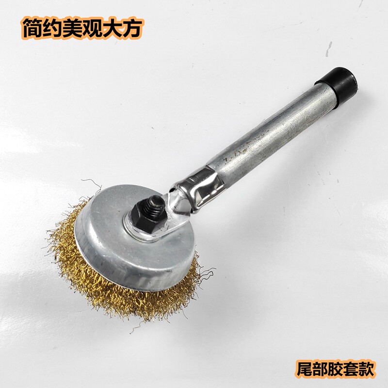 速发带柄钢丝刷紧固款镀锌管柄清洁除锈清除烧烤污渍加长把收手动