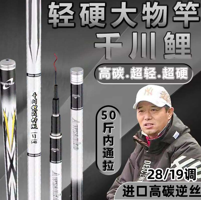 速发武汉天鲤推荐千川元6代战超版超轻神硬手竿台钓竿大物竿