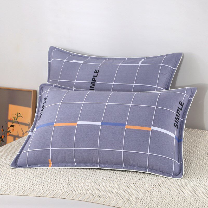 速发全棉枕头套1对48人74cm成人大号家用枕芯套40x60单x一00%纯棉