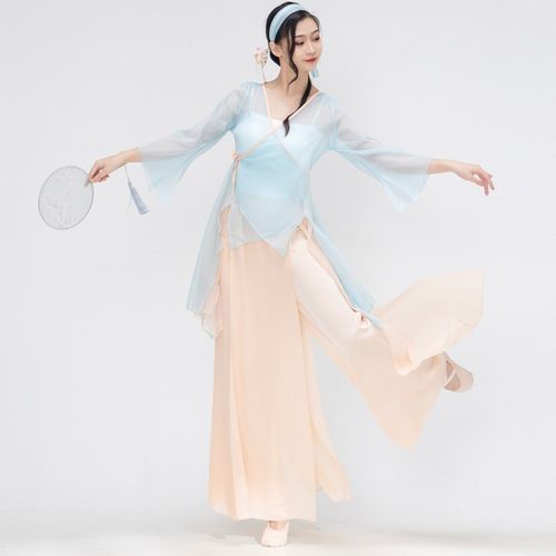 速发古典舞蹈服装飘逸仙气纱服身汉中国韵服练功服民族表演出衣套