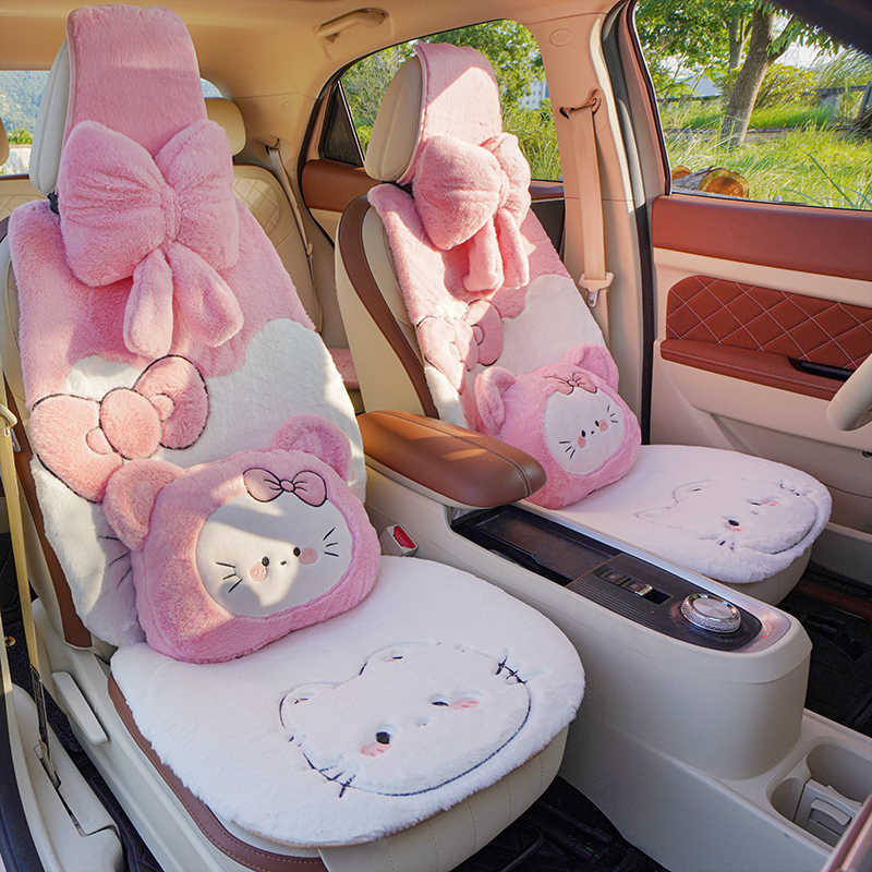 大众ID3宝来途岳途观L迈腾专用汽车坐垫冬季兔毛毛绒半包座套