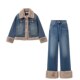 女设计感小众宽松高级感小香风牛仔外套两件套装 2025秋冬新款 韩版