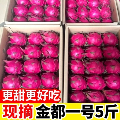 红心火龙果金都一号当季新鲜水果整箱批发火龙果特大果5斤包邮10