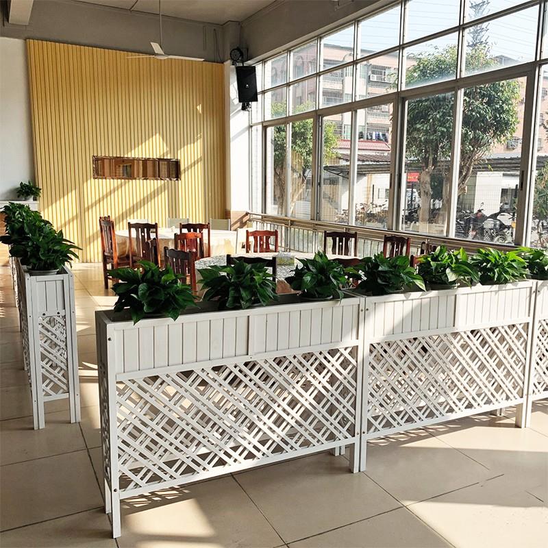 餐厅隔断花架户外花槽防腐木木栅栏庭院花架围栏饭店装饰花盆架子