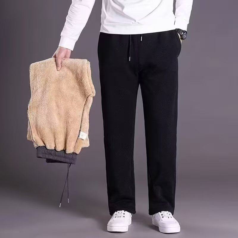 羊羔绒秋冬季干活穿的裤子加厚加绒卫裤加厚耐磨休闲裤男女工作服