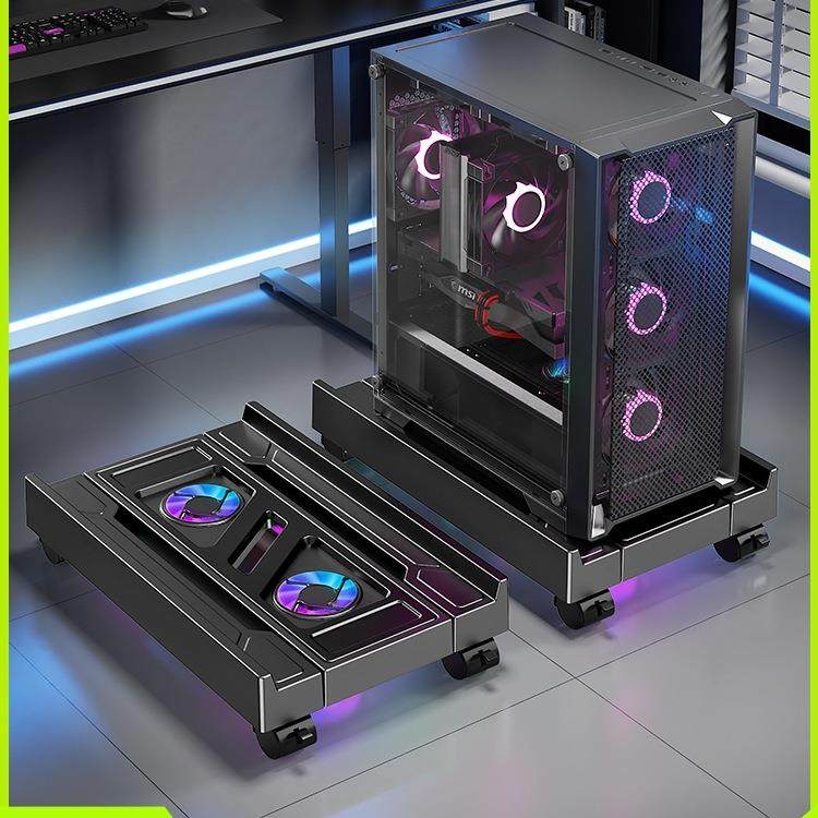 台式电脑主机托架移动机箱支架底座托盘办公室桌下增高散热置物架