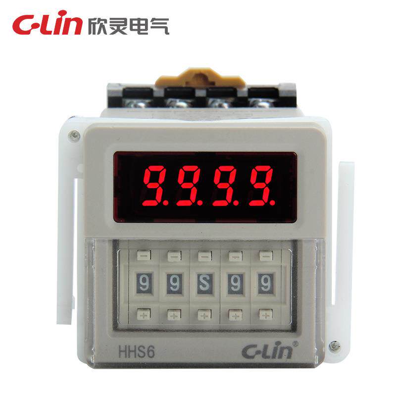 欣灵HHS6数显时间继电器JSS48A改进型两组延时带暂停清零DC24