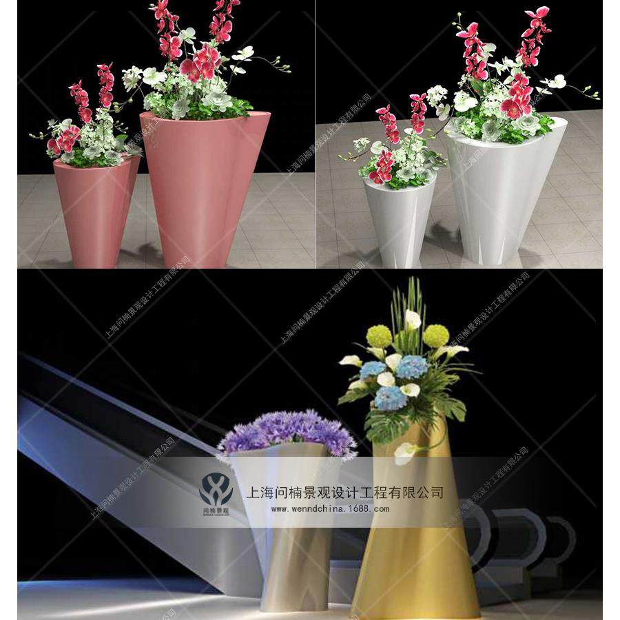 创意花盆花缸花艺商业美陈景观玻璃钢花盆室内DP点装饰花盆玻璃钢