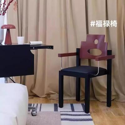法式复古餐椅设计师款福禄椅中古风实木靠背椅家用小户型书桌椅子