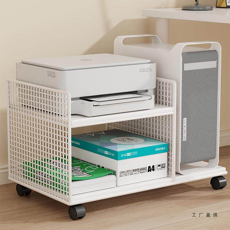 办公室打印机置物架落地多层可移动收纳架文件架电脑主机箱托架