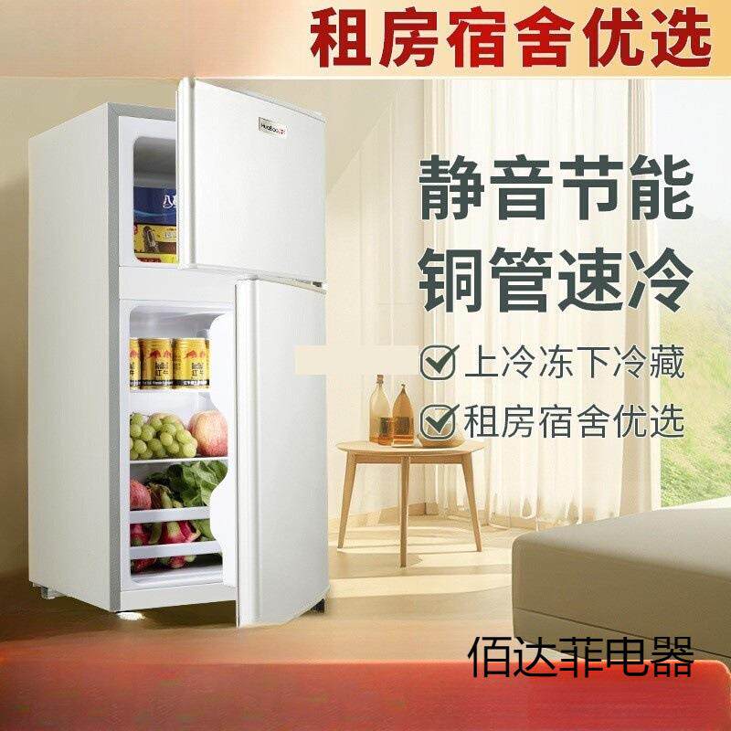 一级能效小冰箱二人用家用小型出租房宿舍用迷你双门电冰箱