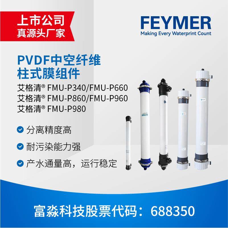富淼科技直销超滤膜元件UF膜工业压力式PVDF中空纤维柱式膜组件