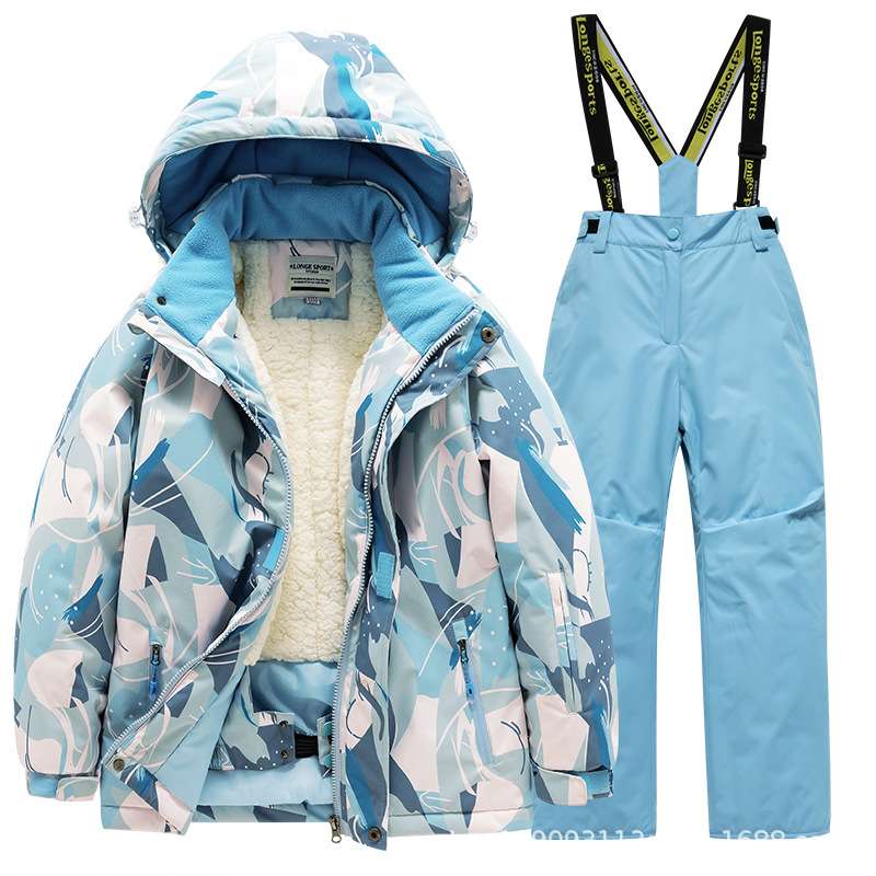 儿童滑雪服套装男童女童加厚防水保暖中大童宝宝滑雪衣裤全套装备