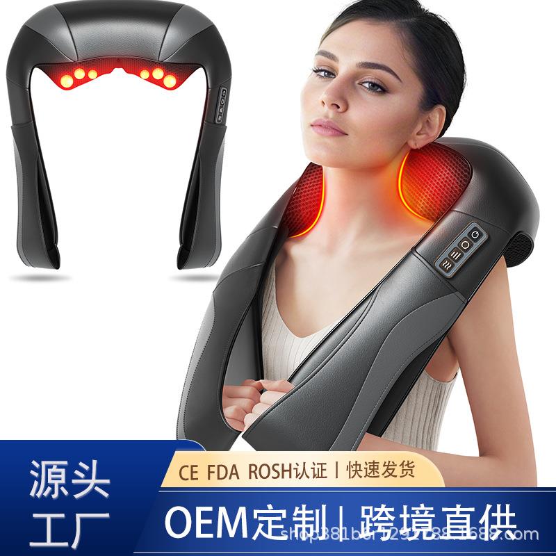 指压按摩器背部深层组织揉捏颈部和肩部按摩带热电按摩热疗电加热