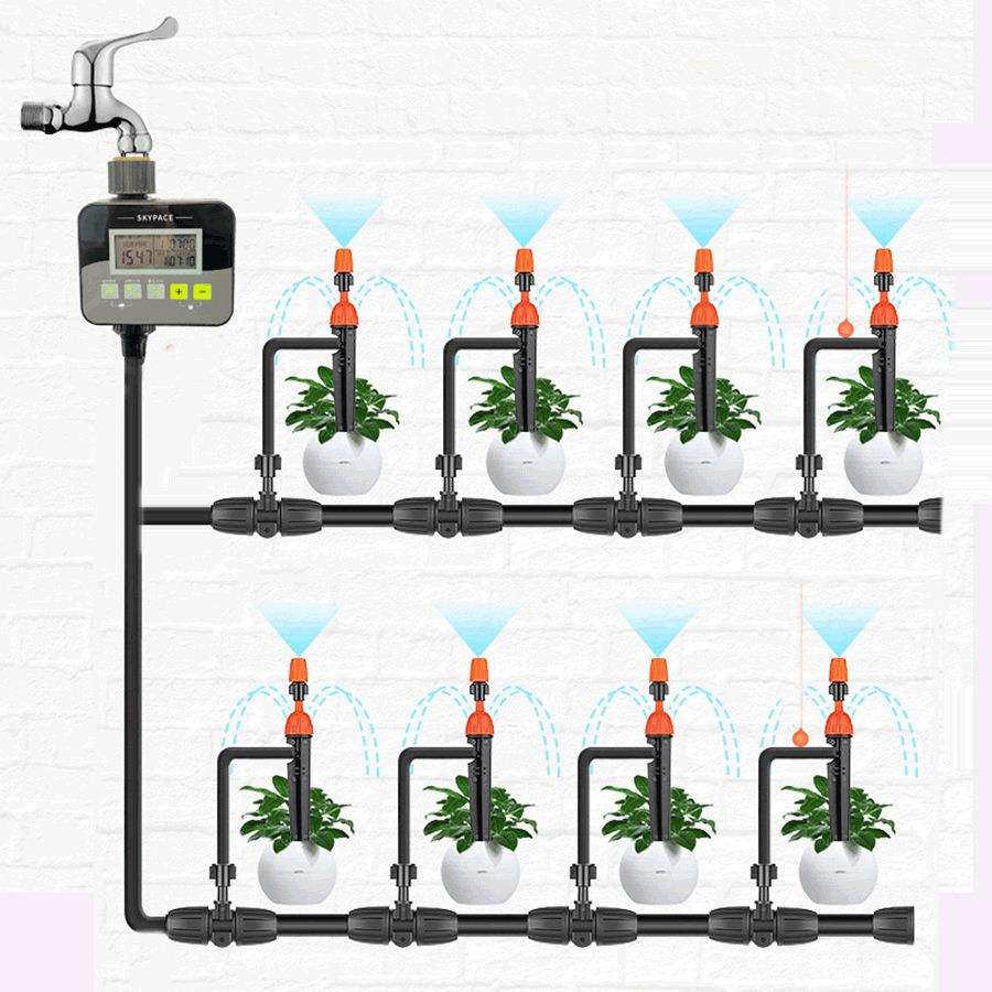 2023新款灌溉定时器花园灌溉控制器自动浇花器浇水器雨感设计