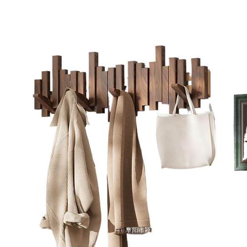 钢琴键挂衣架墙上壁挂进门玄关挂钩入户门衣服木质创意门后衣帽架