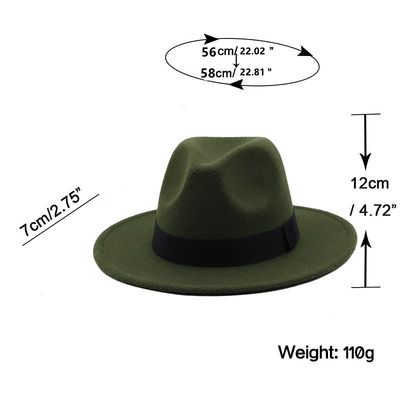 极速Simple Wool Wide Brim Floppy Felt Trilby Bowknot Fedora