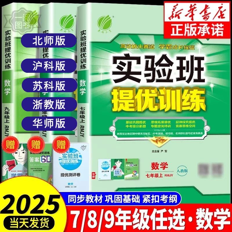 YY初中数学实验班 2025版实验班提优训练七八九年级上册下册人教浙教版北师华师苏科版沪科版初一二三教材同步专项训练课时优化作