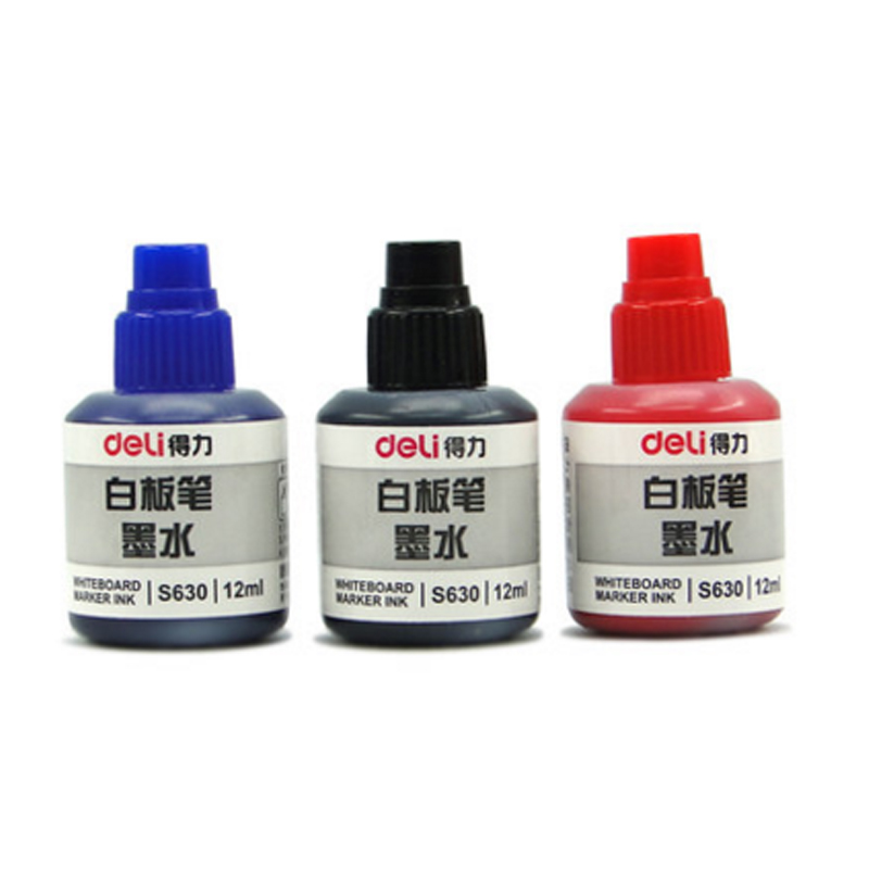 得力S630 可擦白板笔墨水 白板笔补充液 水性笔补充液红蓝黑三色