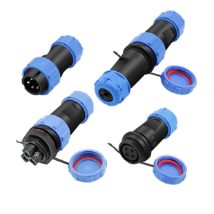 奎神电力 免焊接航空插头防水螺丝接线电缆连接器SP21公母对接头