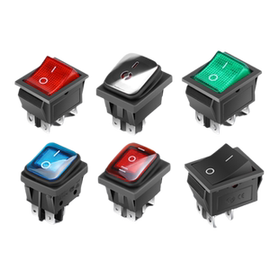 奎神电力 KCD4小船型开关 3船形翘板电源按钮开关带灯4脚2档