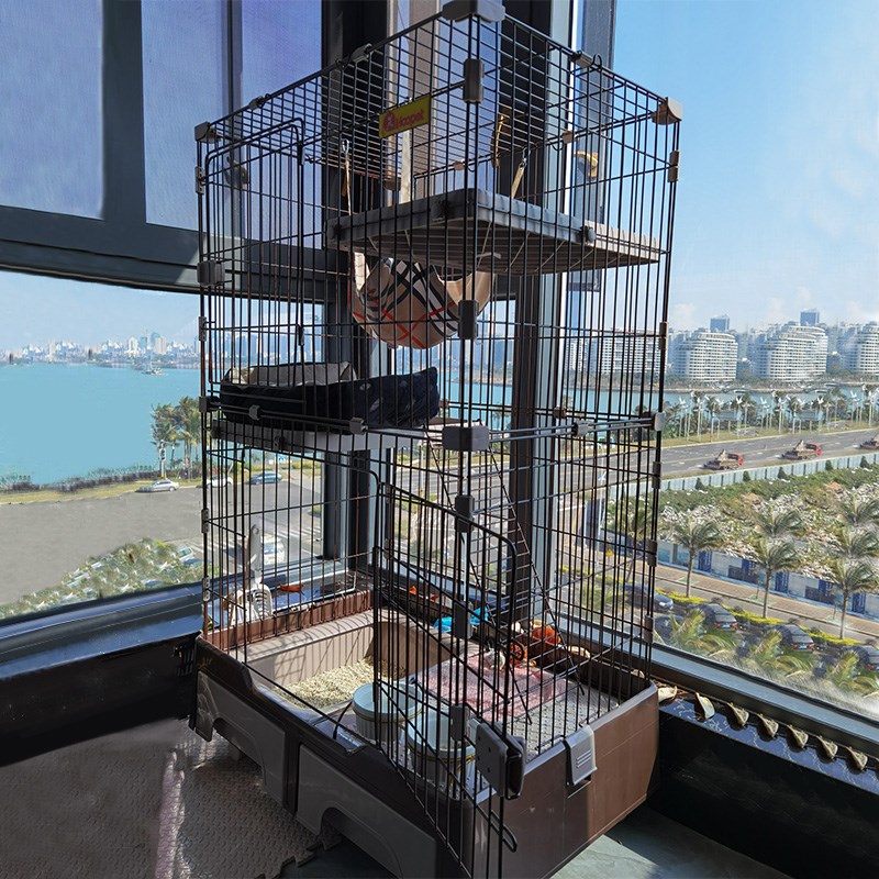 速发猫家子猫咪笼用室内超大由自空间幼猫带厕所一体三层猫屋别墅