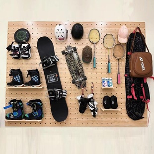 速发洞洞板雪具收纳置物架滑雪板备上橇动设墙展示架雪运板工具放