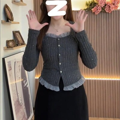 速发秋码假两件正肩长袖T恤设计式打底衫法感别致绝美上衣大款