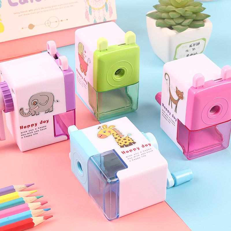 单孔削笔器卡通小奖品卷笔刀创意力手摇削笔刀盒装学生文具
