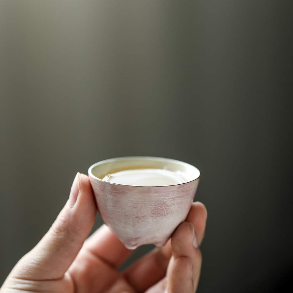 晴先生全手工陶泥薄胎颜色釉手绘三足胖嘟嘟单杯套组轻薄不烫手