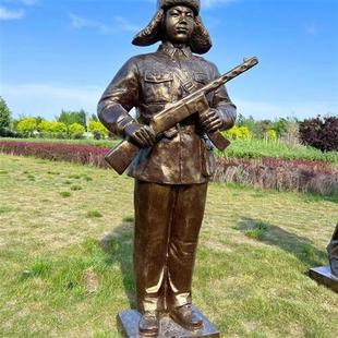 雷锋文化校园名人全身像英雄模范人物户外铸铜广场玻璃钢雕塑景观
