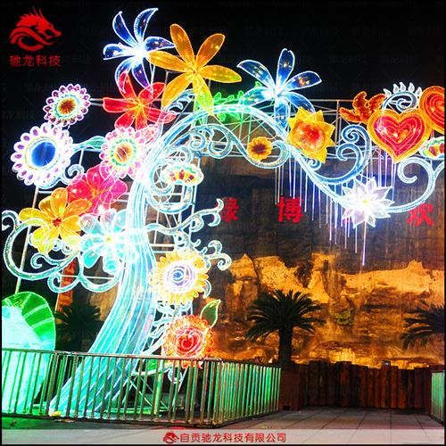 灯光节大门造型定制树木光雕商场咖啡厅美陈亮化摆件