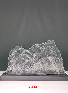 现代简约透明假山桌面摆件树脂雕塑酒店样板房客厅别墅装饰工艺品