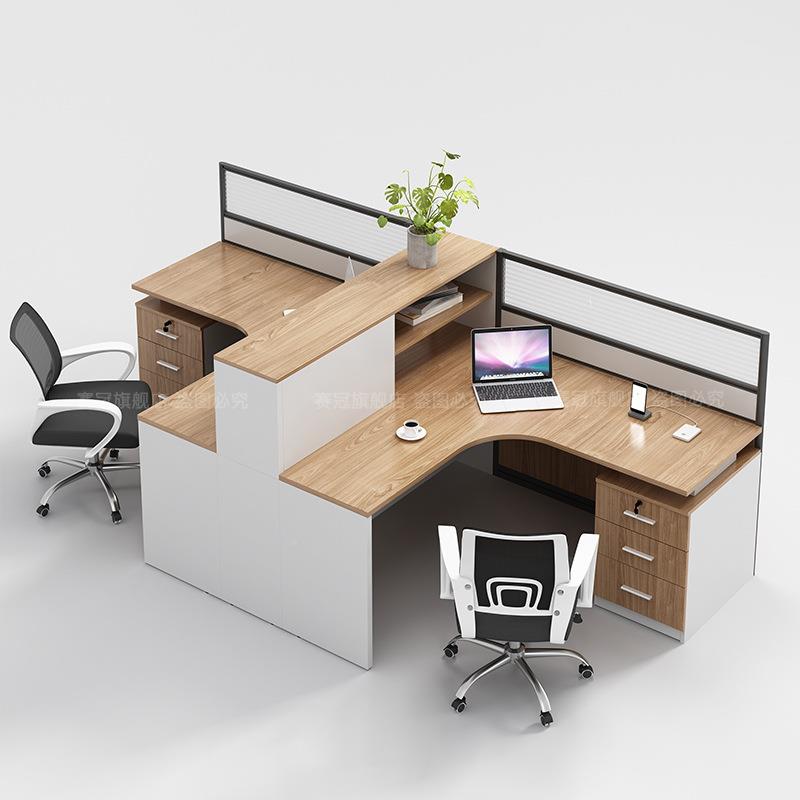 职员办公桌简约现代SG202106六人风工隔断员办屏公位桌椅组合四人